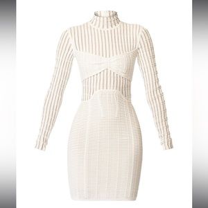 Authentic Hervé Léger Shadow Stripe Knit Mini Dress